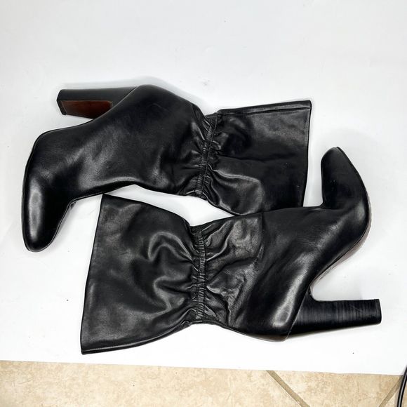 Market 22 Palmer Black Leather Heeled Ankle Boots Genuine Leather Size 39 / 8 - Picture 6 of 14